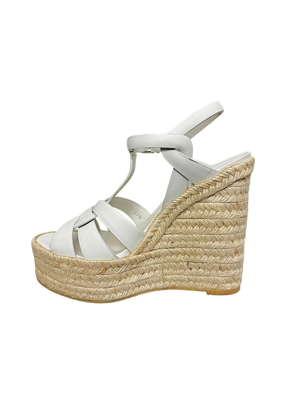 Saint Laurent Tribute Espadrille Wedge Sandals 37.5